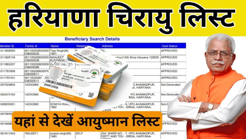 आयुष्मान भारत नई लिस्ट में नाम चेक करें : Haryana Ayushman Card New ...